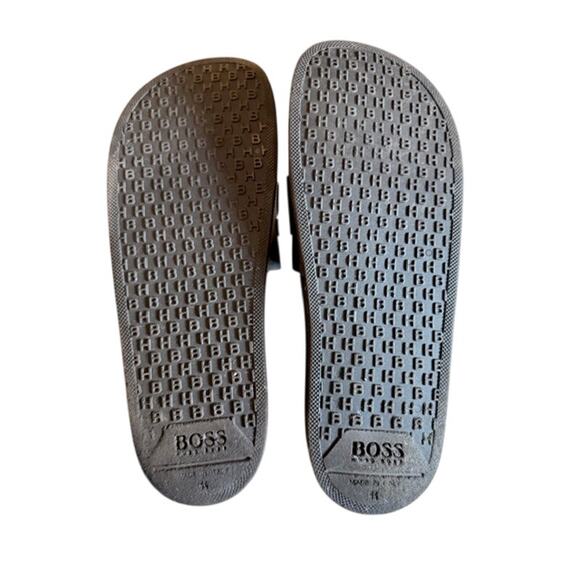 BOSS Hugo Boss Black Logo Slides Sandals – Men’s Size 11 (Made in Italy) - Picture 5 of 8